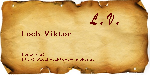 Loch Viktor névjegykártya